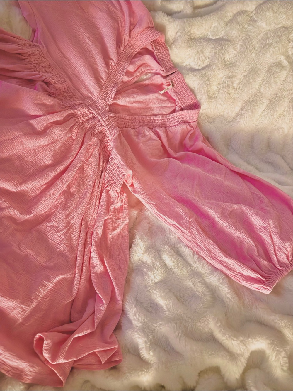 Free People For The Moment Mini Dress Pink Size L